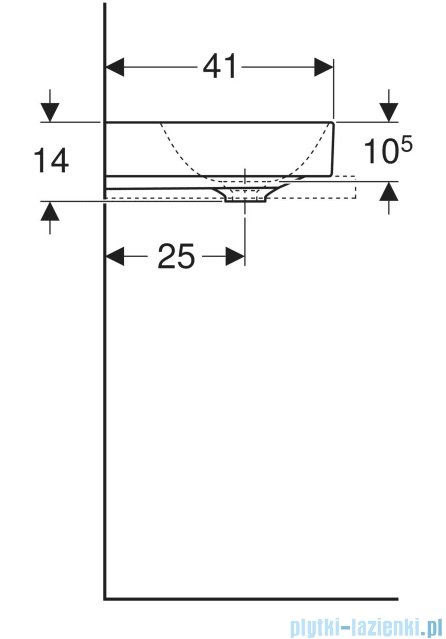 Geberit One Umywalka prostokątna z otworem na baterię 50x41cm KeraTect 505.030.01.6