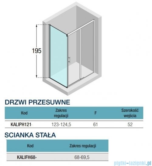 Novellini Kali PH+FH kabina 125x70 profile czarne KALIPH121-1H/KALIFH68-1H