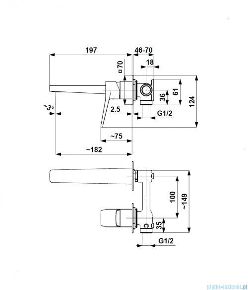 KFA MALAGA CHROM bateria umywalkowa podtynkowa 4529-810-00