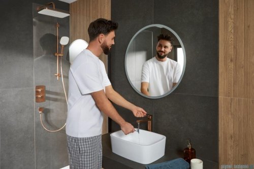 KFA MALAGA ROSE GOLD zestaw prysznicowy przesuwny różowe złoto szczotkowane 841-352-34