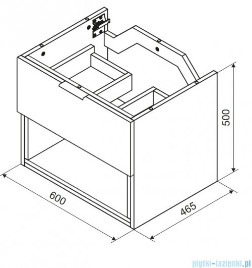 Excellent Tuto 2.0 szafka wisząca front ryflowany 60x50x46,5 cm biały połysk MLEX.2171.K.60.031W.WHWH