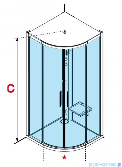 Novellini Glax 1 2.0 kabina z sauna parową 100x100 czarna G21R100M5-1HH