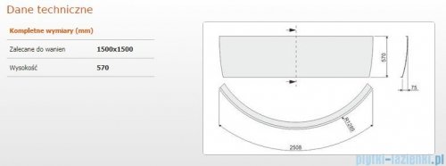 Sanplast Free Line OWS/FREE obudowa do wanny symetrycznej 150x150 cm 620-040-0551-01-000