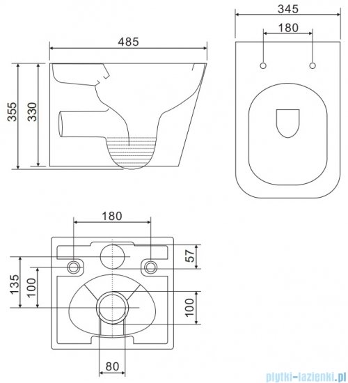 Omnires Fontana podtynkowy zestaw WC z miską + deską wolnoopadającą + przycisk złoty FONTANASETBPGL