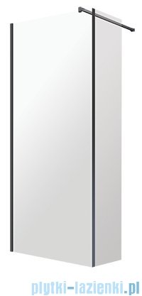 Omnires Marina Kabina prysznicowa typu walk-in ze ścianką boczną 110x200 cm przejrzyste profil czarny MA1130BLTR