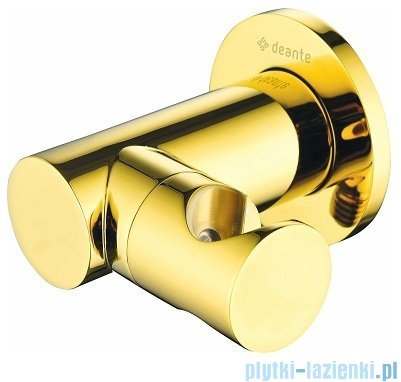 Deante Cascada Gold przyłącze kątowe z uchwytem na słuchawkę okrągły złoty NAC Z57K