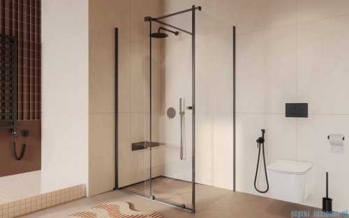 Excellent Ortigo kabina prostokątna 120x80 cm przejrzysta czarny mat KAEX.5016.K.1200.0800.BL