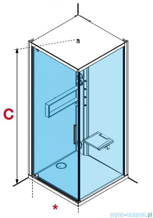 Novellini Glax 2 2.0 kabina z hydromasażem 90x90 lewa corda G22GF99SM1-1TU