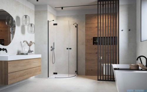 Radaway Essenza Black Pdd kabina 90x90cm szkło przejrzyste 1385001-54-01L/1385001-54-01R