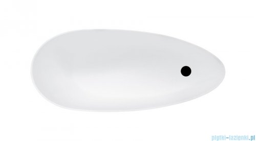 Besco Keya 165x70cm wanna biało-czarna wolnostojąca + syfon klik-klak chrom czyszczony od góry #WMD-165-KWC