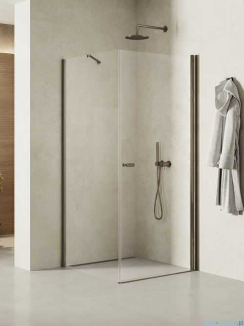 New Trendy New Soleo Gunmetal Brushed 70x120x195 cm kabina wspornik skośny grafit szczotkowany/szkło przejrzyste K-2130