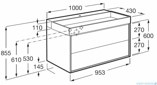 Roca Tura Unik zestaw szafka z umywalką 100x43x60 BIAŁY MAT A852035558