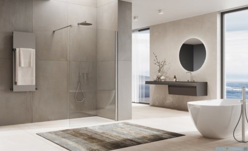 Ronal ANNEA ANT1 Gunmetal Szczotkowany Ścianka wolnostojąca Walk-in 75x200 cm z profilem przyściennym grafit szczotkowany ANT107502607