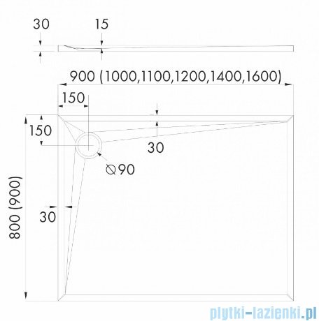 Schedpol Schedline Libra Smooth White brodzik prostokątny 110x80x3cm 3SP.L1P-80110