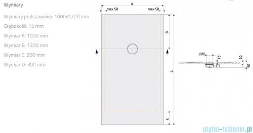Sanplast Structure Mineral B-M/STRUCTURE brodzik prostokątny 100x120x1,5 cm mat czerni 645-360-0650-59-010