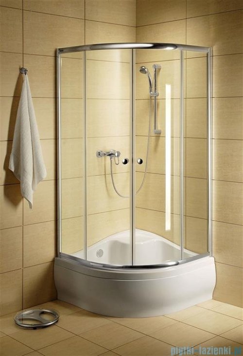 Radaway Classic A Kabina prysznicowa półokrągła z drzwiami przesuwnymi 80x80x170 szkło grafitowe