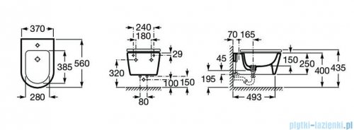 Roca Inspira Round bidet podwieszany beżowy A357525650