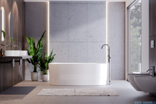 Besco Lova 160x74cm wanna wolnostojąca + syfon klik-klak chrom #WWM-160-LKC