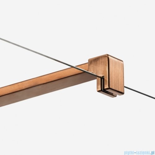 New Trendy Nesta Copper Brushed parawan nawannowy ze wspornikiem prostopadłym 60x150 cm miedź szczotkowana/szkło przejrzyste P-0216-WP