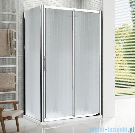 Novellini Drzwi prysznicowe przesuwne LUNES 2P 120 cm szkło przejrzyste profil chrom LUNES2P120-1K