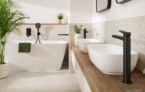 KFA MALAGA BLACK bateria umywalkowa nablatowa czarny 4522-712-81