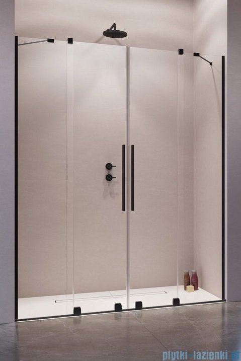 Radaway Furo Black DWD drzwi prysznicowe 200cm szkło przejrzyste 10108538-54-01/10111492-01-01