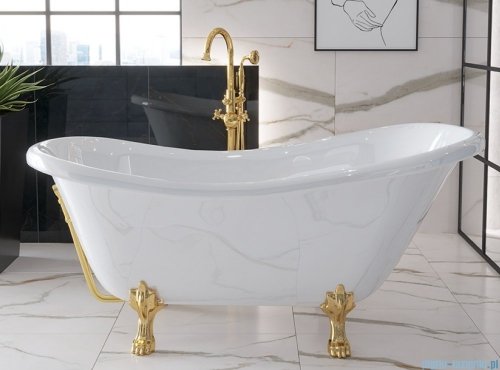 Besco Otylia Glam srebrna 170x77 wanna wolnostojąca Retro + nogi czarne #WKO-170-GSB