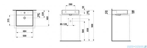 Laufen Kartell umywalka ścienna 50x46cm biała H8163320001041
