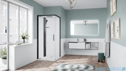 Novellini Glax 1 2.0 kabina standard 80x80 lewa czarna G21GF80SMF-1HH