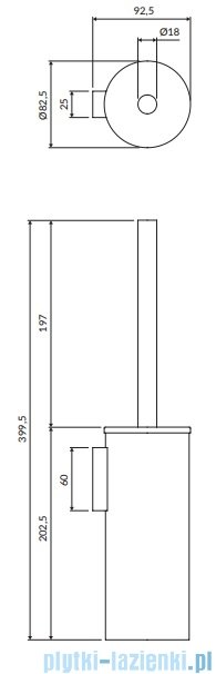 Omnires Modern Project szczotka Wc wisząca nikiel MP60621NI