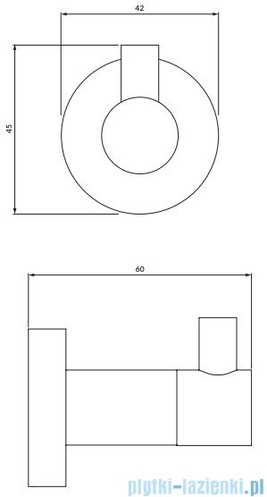 Omnires Modern Project haczyk pojedynczy miedź szczotkowana MP60110CPB
