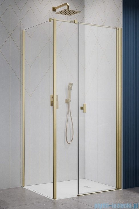 Radaway Nes Kds I Brushed Gold kabina 140x80cm prawa szczotkowane złoto 10023140-99-01R/10043080-99-01