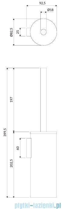 Omnires Modern Project szczotka toaletowa wisząca biały mat MP60621WM