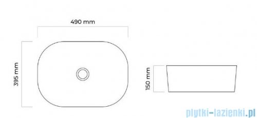 Oltens Hamnes umywalka 49x39,5 cm nablatowa owalna z powłoką SmartClean czarny mat 40800300