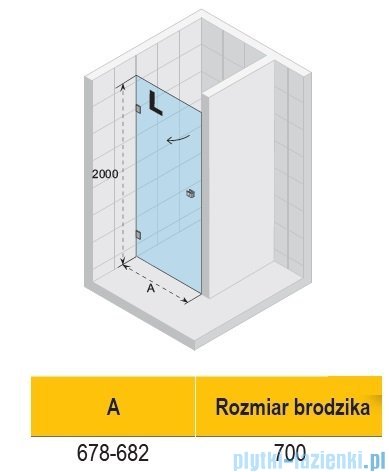 Riho Scandic NXT X101 drzwi prysznicowe chrom prawe 68x200cm G001002120