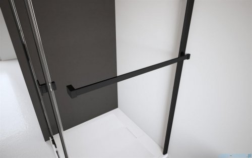 Radaway Idea Black Dwj drzwi wnękowe 115cm lewe czarny mat/szkło przejrzyste 387022-54-01L