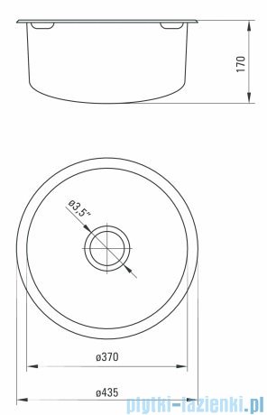 Deante Cornetto zlewozmywak 1-komorowy okrągły bez ociekacza dekor ZHC 3803