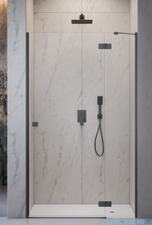 Radaway Essenza 8 Brushed GunMetal Dwj drzwi wnękowe 130cm prawe szczotkowany grafit/szkło przejrzyste 10480812-01-01R/10460437-92-01R