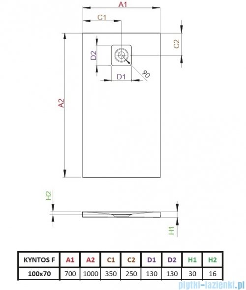Radaway Kyntos F brodzik prostokątny 100x70cm kaszmirowy HKF10070-84