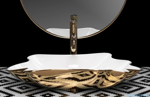 Rea Umywalka REA Sea Infinity Gold/White + Korek REA-U3400