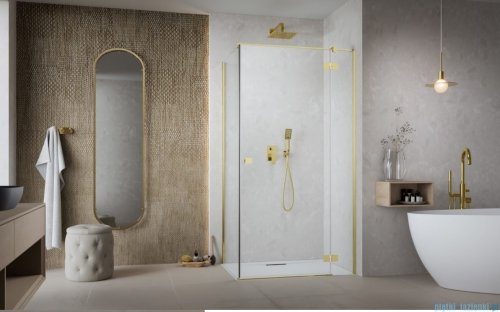 Radaway Essenza 8 Gold Kdj kabina 100x110cm prawa złoty połysk/szkło przejrzyste 10480612-01-01R/10470337-09-01R/10113110-01-01