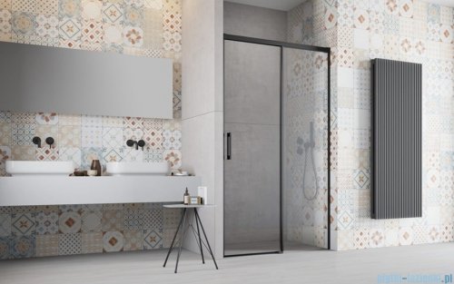 Radaway Idea Black 8 Dwj drzwi wnękowe 140cm prawe czarny mat/szkło przejrzyste 10330720-54-01R/10350653-01-01
