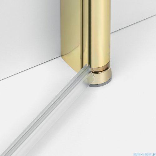 New Trendy New Soleo Light Gold 100x70x195 cm kabina prawa drzwi składane pojedyncze wspornik skośny złoty jasny połysk/szkło przejrzyste  K-1937