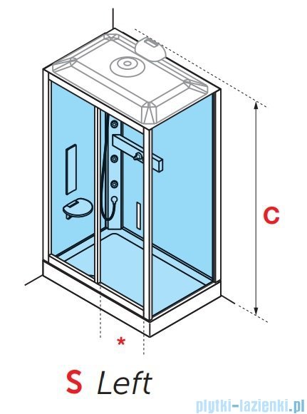 Novellini Glax 3 kabina prysznicowa z hydromasażem 120x90 lewa GL32P290ST1F-1K