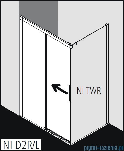 Kermi Nica drzwi przesuwne 2-częściowe z polem stałym lewe 140 cm NID2L14020VPK