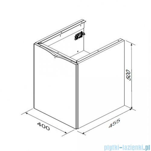Oristo Siena szafka niska prawa 40x50x45cm szaroniebieski mat OR45-SN1D-40-16-P