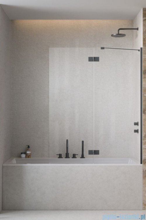 Radaway Essenza Brushed GunMetal PND II parawan nawannowy 140cm prawy szczotkowany grafit/przejrzyste 110002140-92-01R