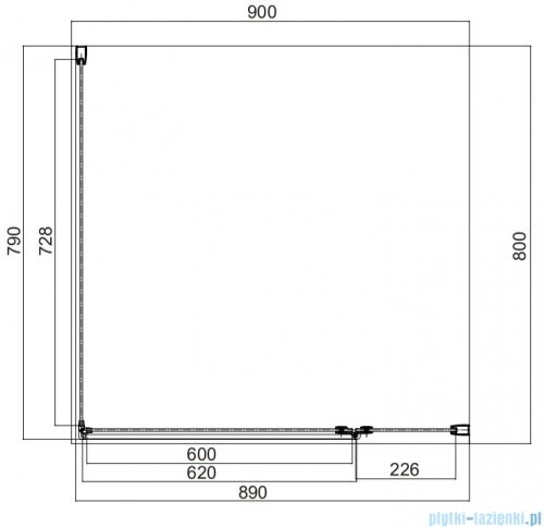 Omnires Manhattan kabina prostokątna 90x80cm przejrzyste profile czarne MH9080BLTR