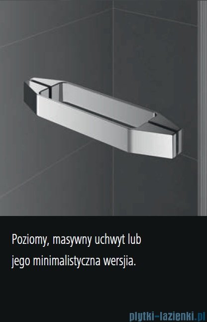 Kermi Tusca Drzwi wahadłowe 1 skrzydłowe z polem stałym prawe, szkło przezroczyste 80 cm TU1NR08020VPK
