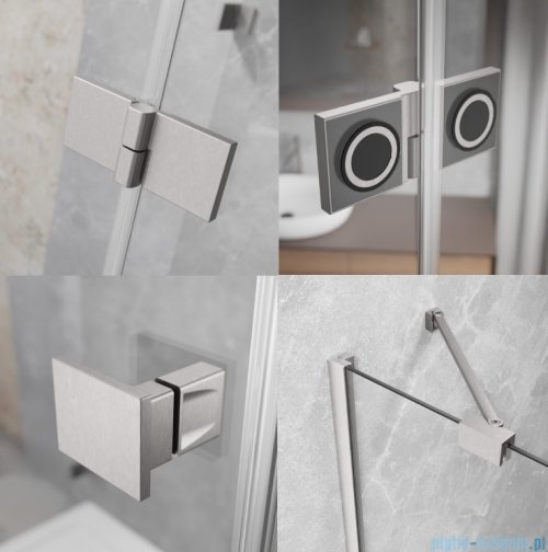 Radaway Essenza Kdj Brushed Nickel kabina 120x100cm lewa szczotkowany nikiel 1385042-91-01L/1384052-01-01